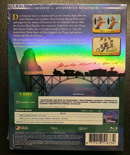 Dumbo - Disney Classics 4 - Blu Ray mit Schuber NEU / OVP Erstauflage - Bild 2 von 2