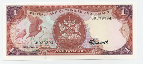 Trinidad & Tobago 1 Dollar ND 1985 Pick 36.c UNC Uncirculated Banknote - Picture 1 of 2