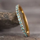 3Ct Round Cut Simulated Aquamarine Wedding Band Ring 14k Yellow Gold Plated