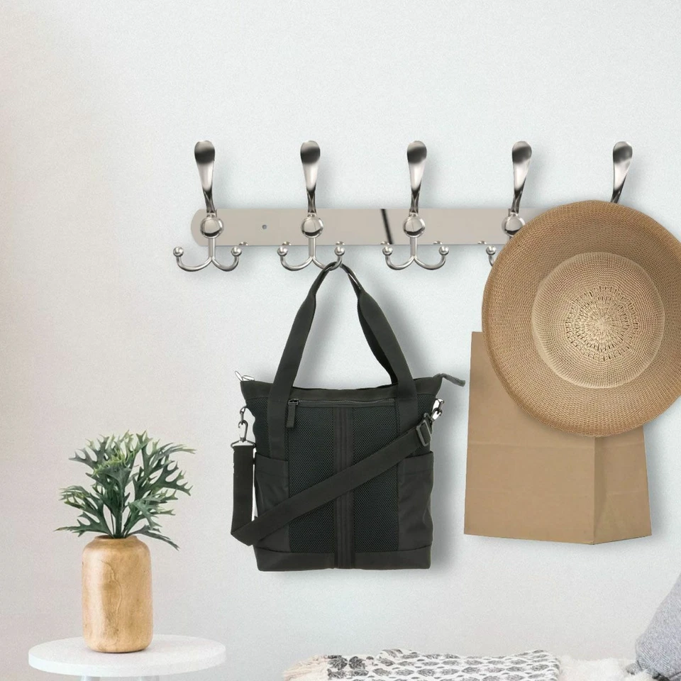 15 Ganchos Acero Inoxidable Bata Sombrero Ropa Montaje en Pared Percha Toallero EE. UU. Foto 4 de 4