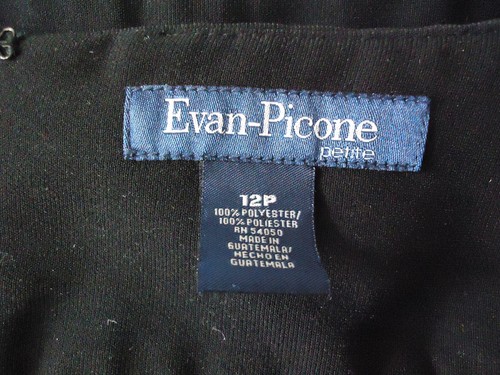 Evan-Picone womens 12P skirt black A-Line Midi Professional work polyester - Picture 2 of 12