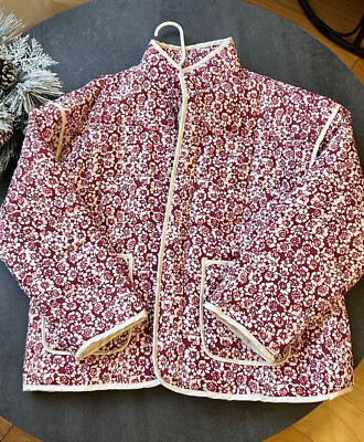 Women Vintage Quilted Jacket Patchwork Jacket Floral Coat Quilted Jacket