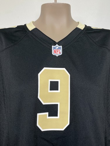 Drew Brees #9 New Orleans Saints NFL Nike Black On Field Game Jersey Women's XXL - Picture 6 of 16