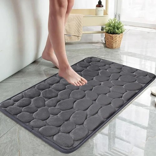 Non-slip Bathroom Floor Mat Cobblestone Shower Doormat Bathtub Floor Rug - Picture 10 of 30
