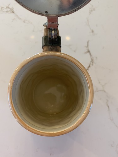 Vintage German BEER STEIN  Pewter Lid  Crossed Arrow On Bottom Textured 8” - Picture 8 of 13