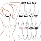 Nipple Ring With Choker Necklace Long Chain Nipple Barbell Piercing Jewelry WY4