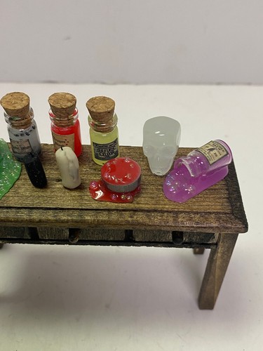 Puppenhaus Miniatur Hexe Glow in Dark Trank Kessel Zubehör Set - Bild 5 von 7