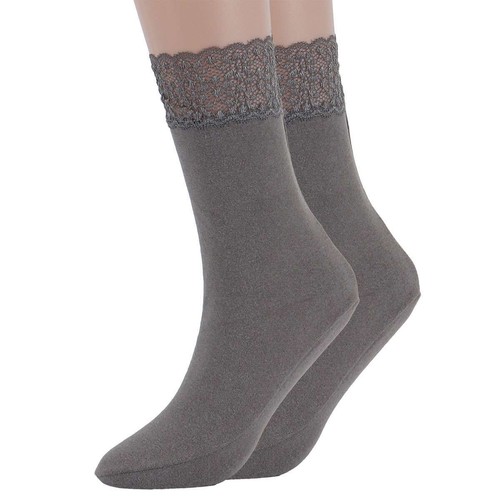 1~3 Pairs Elegant Womens Socks Lace Trimmed Crew Socks Ankle Cotton Socks Plain - Picture 15 of 18