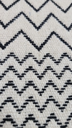 MILLE ET CLAIRE By Manipuri Black Zigzag Pillow Cover Cotton Handwoven 16X21 in - Picture 7 of 12