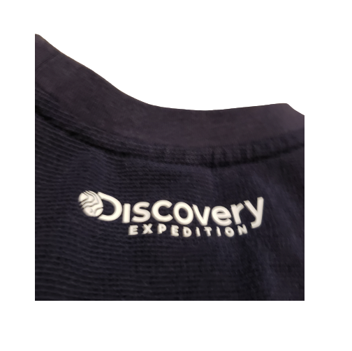 ◎Discovery EXPEDITION◎ Kinzo Varsity Multi Wappen T-Shirt Discovery Expedition Striped T-Shirt Navy White Size 95