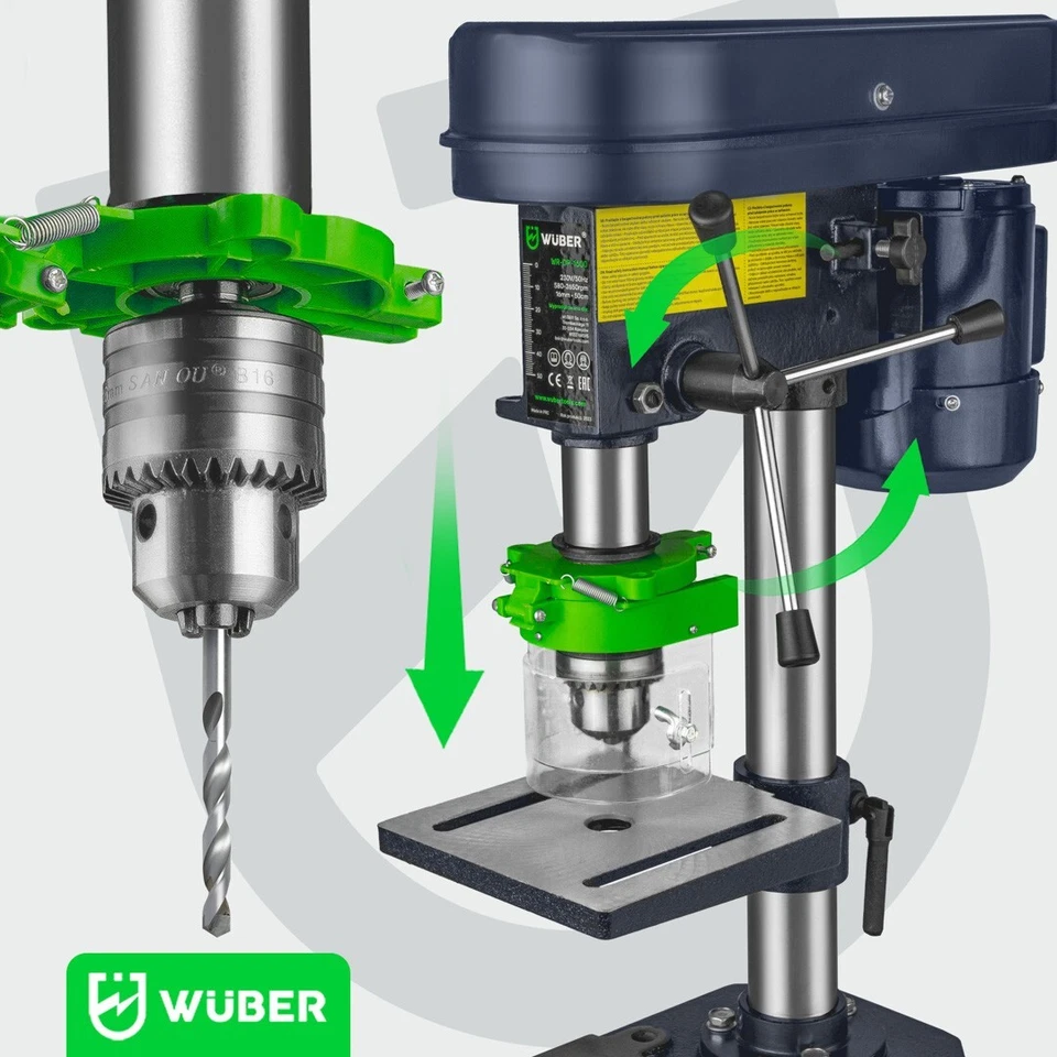 WUBER Bench Pillar Drill Press 16mm 5-Speed Metal Table Vise 1600W Included - Image 3 of 4