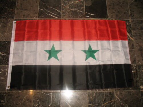 3x5 Syrian Syria 2 Star Polyester Flag 3' x 5 ft Flag Banner Grommets Premium - Picture 2 of 5