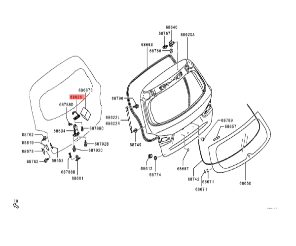 Mitsubishi Outlander ASX RVR HANDLE TAILGATE LOCK RELEASE 5810A090