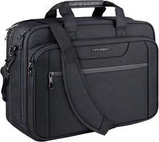Expandable 17.3 Inch Laptop Briefcase Water Resistant Shoulder Travel Bag