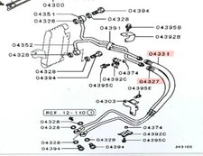 Genuine Mitsubishi OEM Oil Cooler Hose Set FEED / RETURN Line Montero 