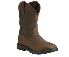 Ariat Men's Groundbreaker H2O Palm Brown Square Toe Pull-On Work Boots