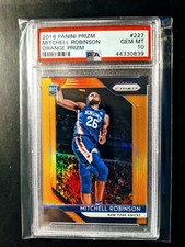 2018 Panini Prizm 227 Mitchell Robinson Orange Prizm RC #/49 PSA 10