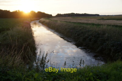 Foto 6x4 alter Top Cut, Martin Mere, bei Sonnenuntergang Bescar einer von vielen Gräben um 2015