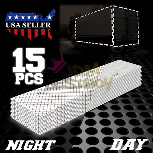 White DOT-C2 Conspicuity Reflective Tape Strip 1 Foot Safety Warning Trailer RV - Picture 8 of 13