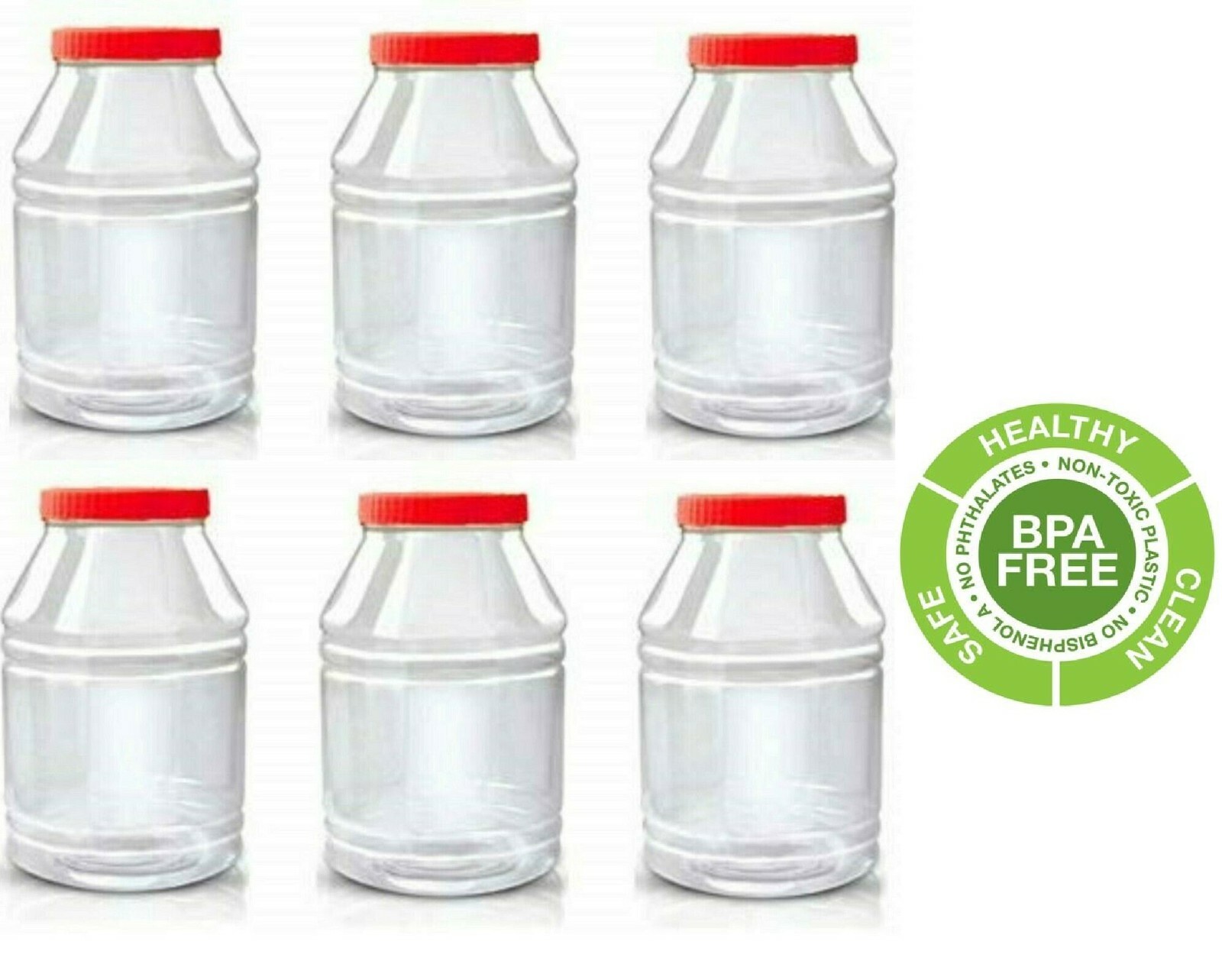 BPA FREE Plastic Storage Containers Screw Top Lid Food Canisters Pet