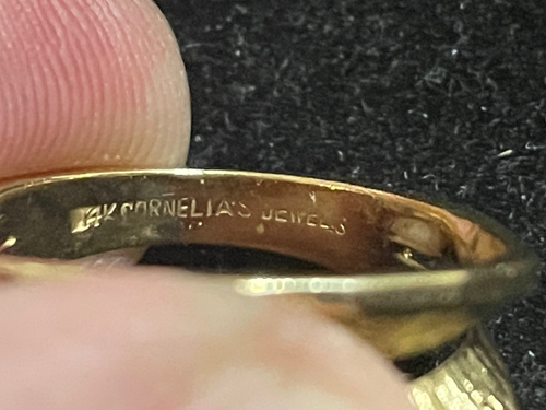 14K ROSA SAPHIR blauer Stein RING GELBGOLD Cornelias Schmuck Größe 7,5 - Bild 9 von 10