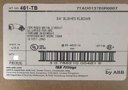 Montaje de codo de hierro maleable con casquillo Thomas & Betts 461-tb 3/4", w16 - Imagen 4 de 4