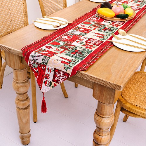 35x180cm Christmas Felt Table Runner Cloth Mat Xmas Desk Cover Home Party Decor - Picture 14 of 41