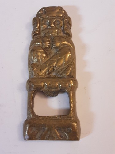 Vintage Messing Flaschenöffner mit Aztekenmann - Bild 1 von 5