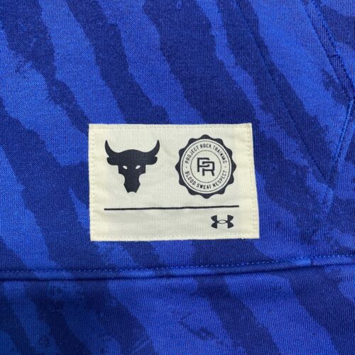 Chaleco de Entrenamiento Under Armour Project Rock Para Hombres L Azul Con Capucha Calce Suelto Cremallera Completa - Imagen 8 de 12