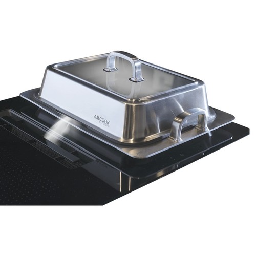 AMCOOK Teppanyaki-Platte, mit Deckel 44,5 x 23,5 x 5,5 cm