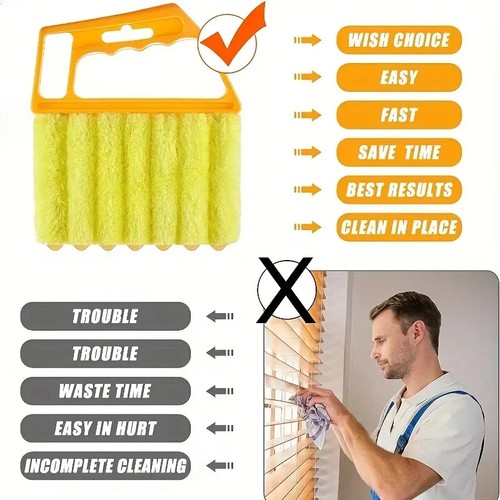 Multifunctional Window Blind Cleaner with Microfiber Duster for Blinds, Shutters - Picture 5 of 8