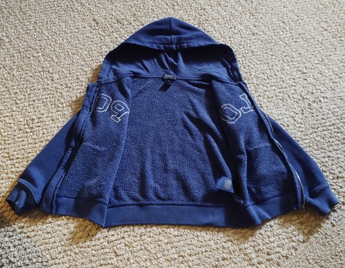 Polo Ralph Lauren - Full Zip Up Hoodie Sweatshirt-Boy’s size 5 - Navy & White - Picture 5 of 15