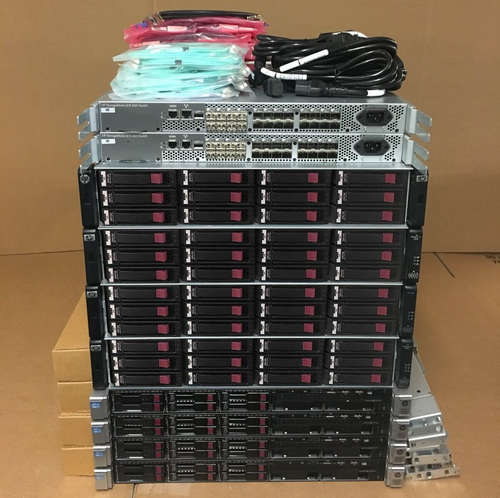 HP DL360p Gen8 64-Cores 512GB P2000 8GB FC + 1Gbit iSCSI 14.4TB Server SAN Build - Picture 2 of 4