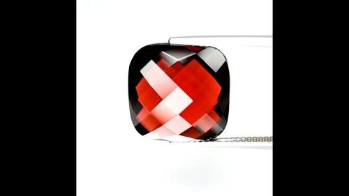 14.73Cts Stunning Natural Pyrope Garnet Cushion Double Side Checker Board Cut - Video 1 of 1