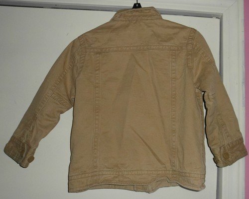 GAPKIDS BOY'S BROWN COAT JACKET PLAID LINING ZIP-UP FRONT ♡ SIZE XS/ 4 CHEST 28" - Picture 2 of 3