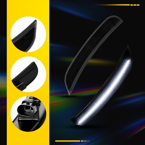 For Dodge Challenger 15-23 SmokeWhite LED Rear Bumper Side Marker Signal Light H - Picture 10 of 12