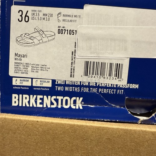 Birkenstock Mayari Sandals Women 36 US 5 White Cork Birko-flor Open Toe Strappy - Picture 10 of 10