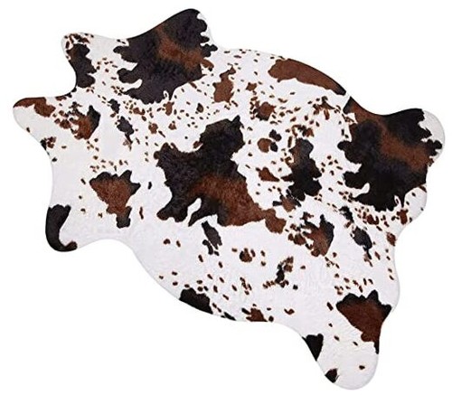 Cowhide Rug Cute Cow Print Rug Western Decor for Living Room Bedroom Faux - Picture 1 of 7
