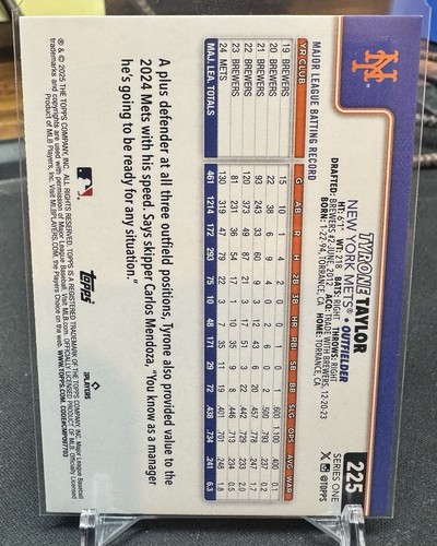 Tyrone Taylor 2025 Topps Series 1 True Photo Variation #225 New York Mets SSP - Picture 2 of 2