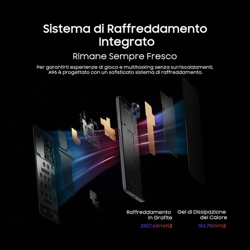 Blackview A96 4G Smartphone 24GB+256GB 6.5" 120Hz Android 13 NFC 48MP Dual SIM - Foto 6 di 13