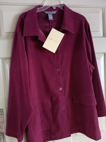 Jessica Holbrook QVC Easy Care Burgundy Shirt Jacket 2X NWT - Picture 3 of 5