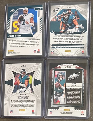 2024 Panini Football Jalen Hurts 4 Card Insert/Parallel Trading Lot - Picture 2 of 2