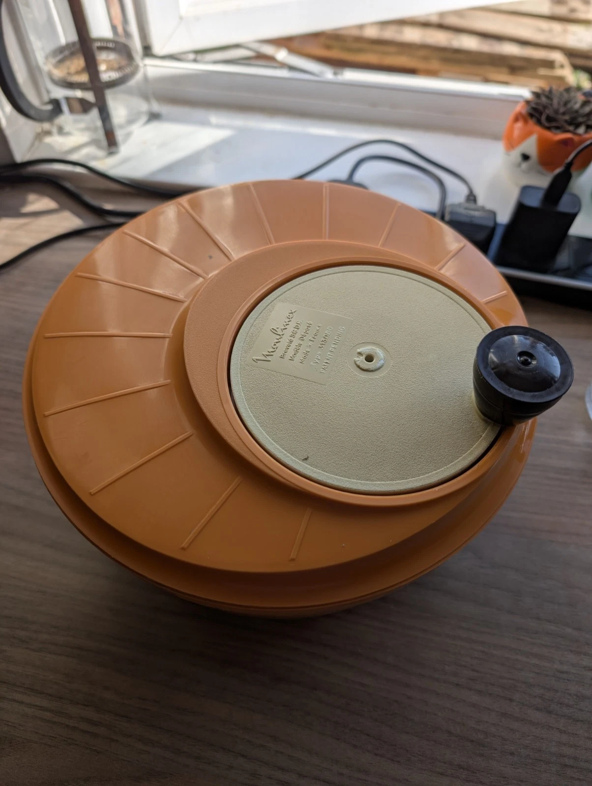 Moulinex Orange Salad Spinner Type 313.0.00 Year 90 2000 Vintage Complete