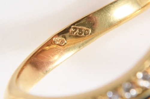 C27O22- Gold 750 18kt Ring mit Diamanten zus. ca. 0,40ct & Saphir - Bild 9 von 12