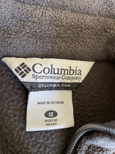 Columbia Baby Fleece Jacket Black 12 Months Infant Full Zip Front Pockets - Picture 2 of 5
