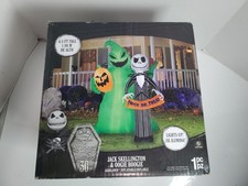 Gemmy Jack & Oogie Boogie Nightmare Before Christmas 6.5ft Airblown - Open Box