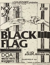 Black Flag DOA 11/27/82 S.I.R. Studio Los Angeles - 8.5"x11" Concert Art Print