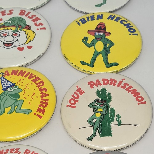Vintage Barbra MacArthur Pinback Buttons Sing Dance Laugh And Eat Quiche Teacher - Picture 7 of 10