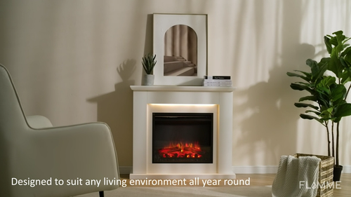 FLAMME Mardella Electric Fireplace Suite - Video 1 of 1