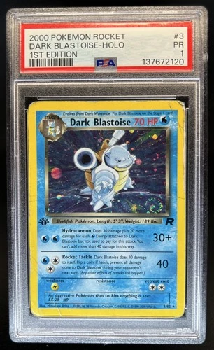 2000 Pokemon Team Rocket First Edition Dark Blastoise Holo #3/82 PSA 1